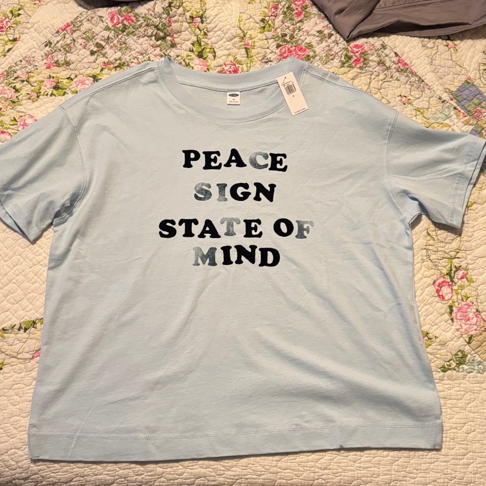 Old Navy Light Blue Graphic Tee